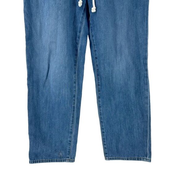 J Crew Drawstring Denim Pants Ankle Straight Leg Size 28 Waist Nautical Preppy - Picture 5 of 8